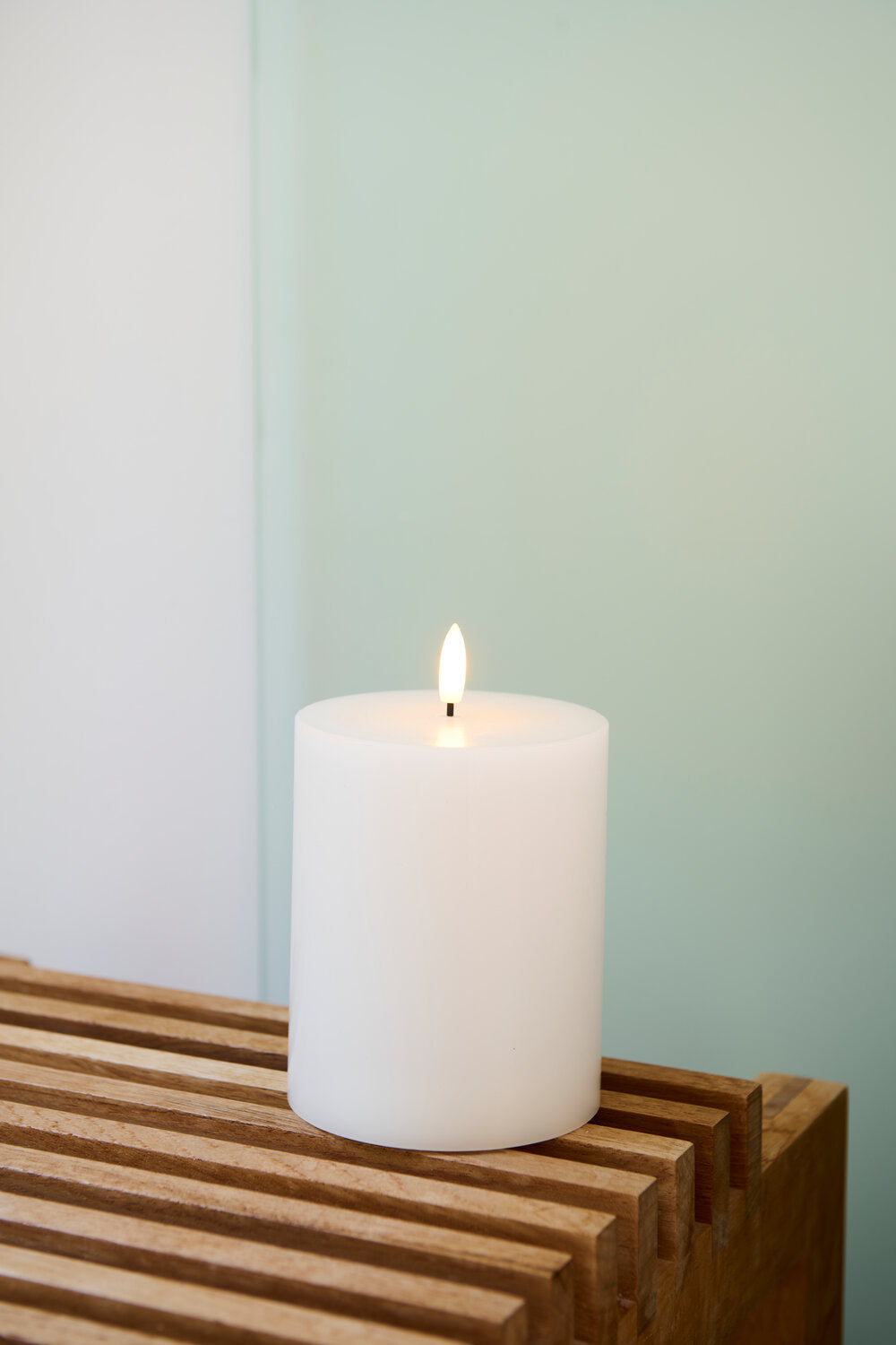 Sille genopladelig LED bloklys, hvid - H12,5cm.